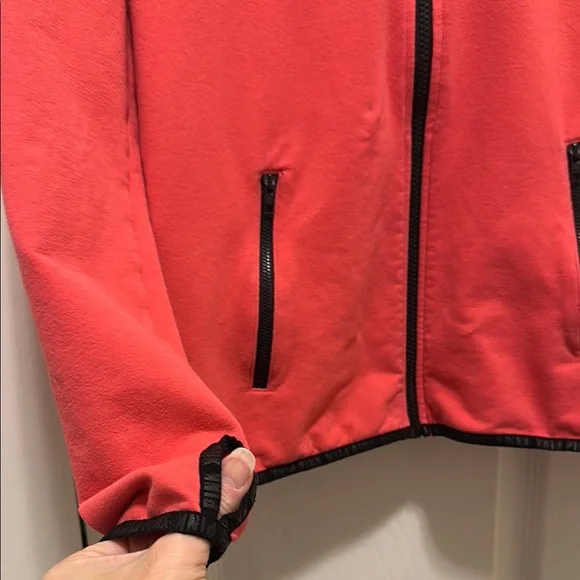 2/$20 Victoria's Secret PINK Hot Pink Zip-Up Hood Thumb Holes Logo Pockets Sz M - Picture 3 of 5